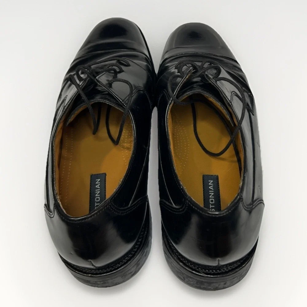 BOSTONIAN Classics First Flex Leather Cap Toe Shiny Black Oxfords Men's 11.5M